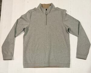 Kenneth Cole New York Mens M Gray Quarter Zip Pullover Sweater Casual